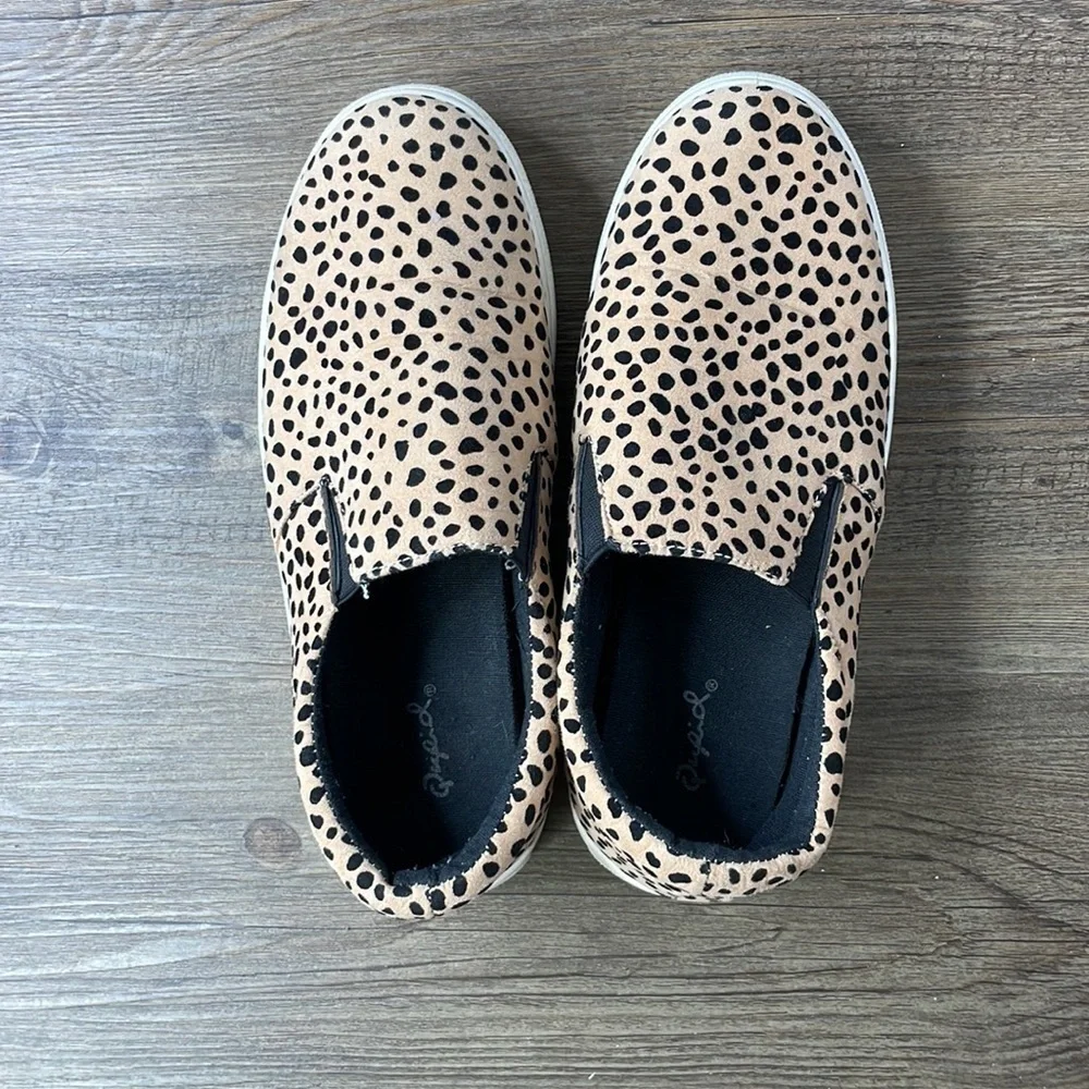 Qupid Women’s Platform Casual Animal Print Slip On Shoes-Leopard Print, size 8 - Picture 7 of 7